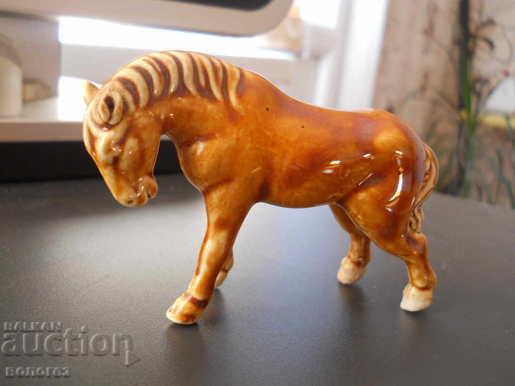 antique porcelain statuette - horse