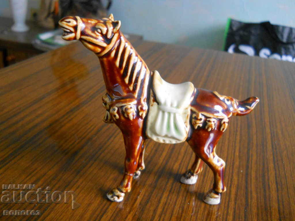antique porcelain statuette - horse