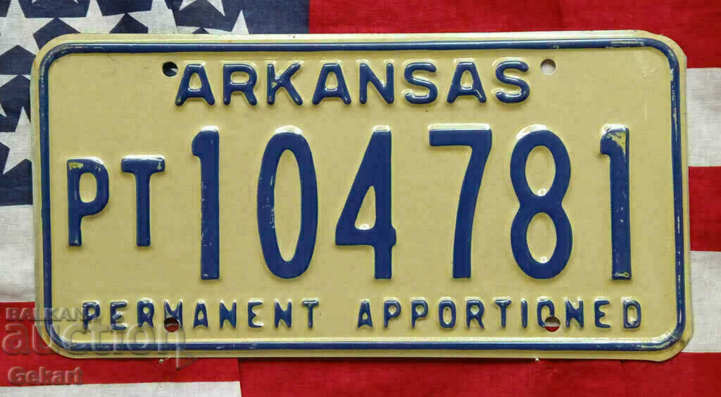 US License Plate Plate ARKANSAS