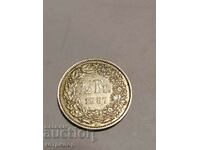 1/2 франк Швейцария 1957 г сребърни