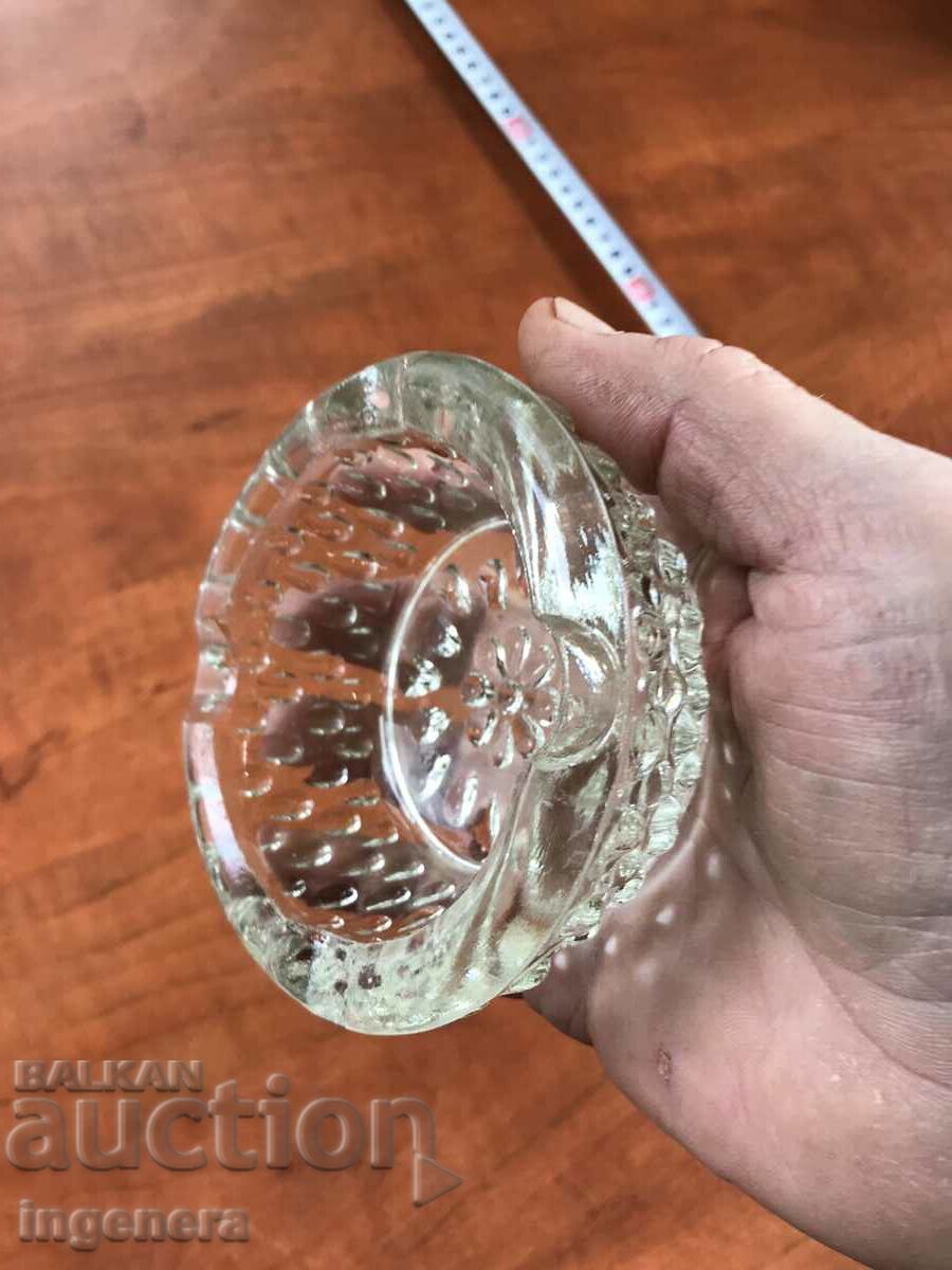 THICK GLASS ASHTRAY EMBOSSED FROM THE 70'S with price 9.00 BGN | € 4.60 THICK GLASS ASHTRAY EMBOSSED FROM THE 70'S with price 9.00 BGN | € 4.60