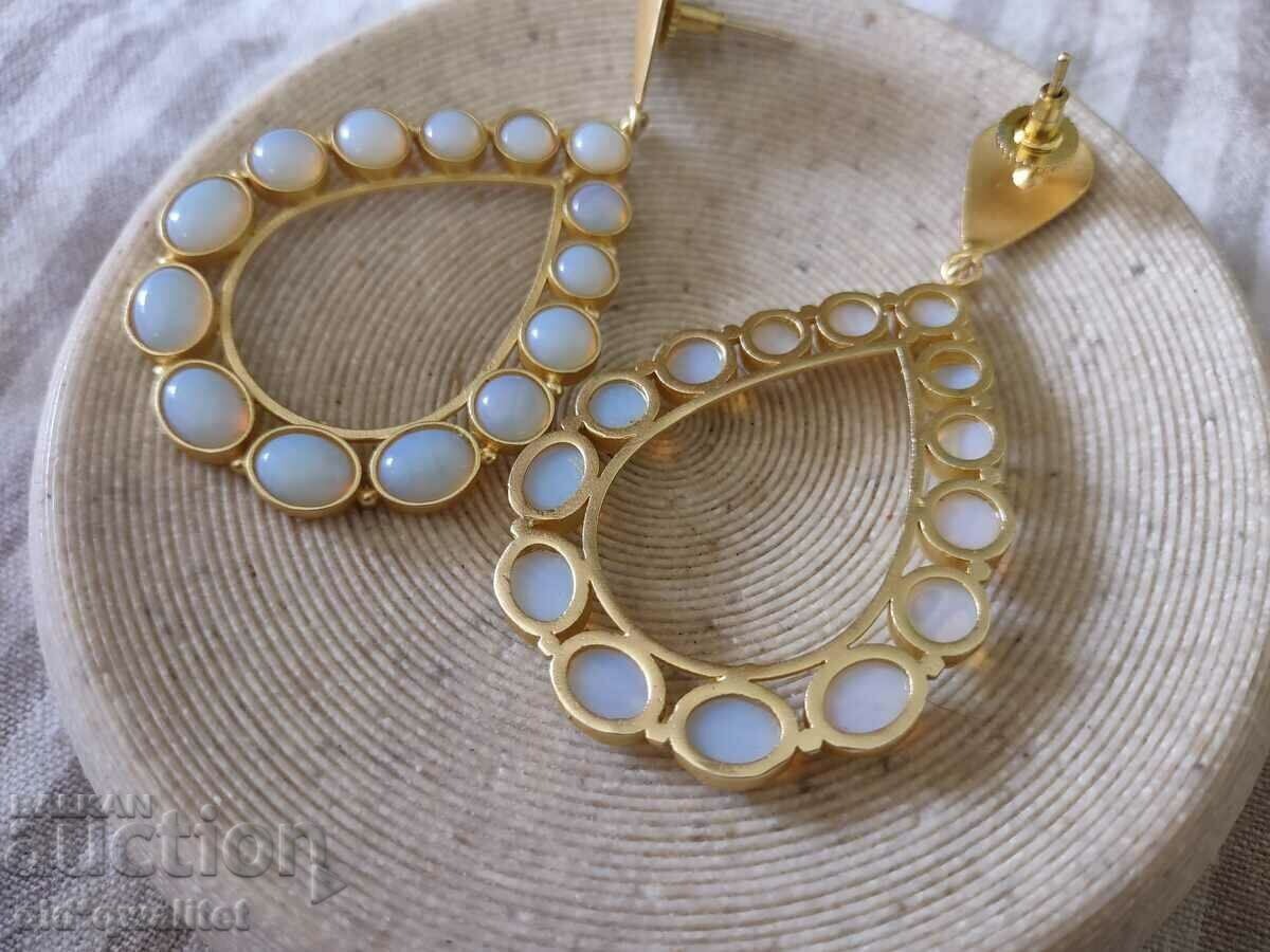 Attractive large EARRINGS, approx. 8cm/5cm - 5