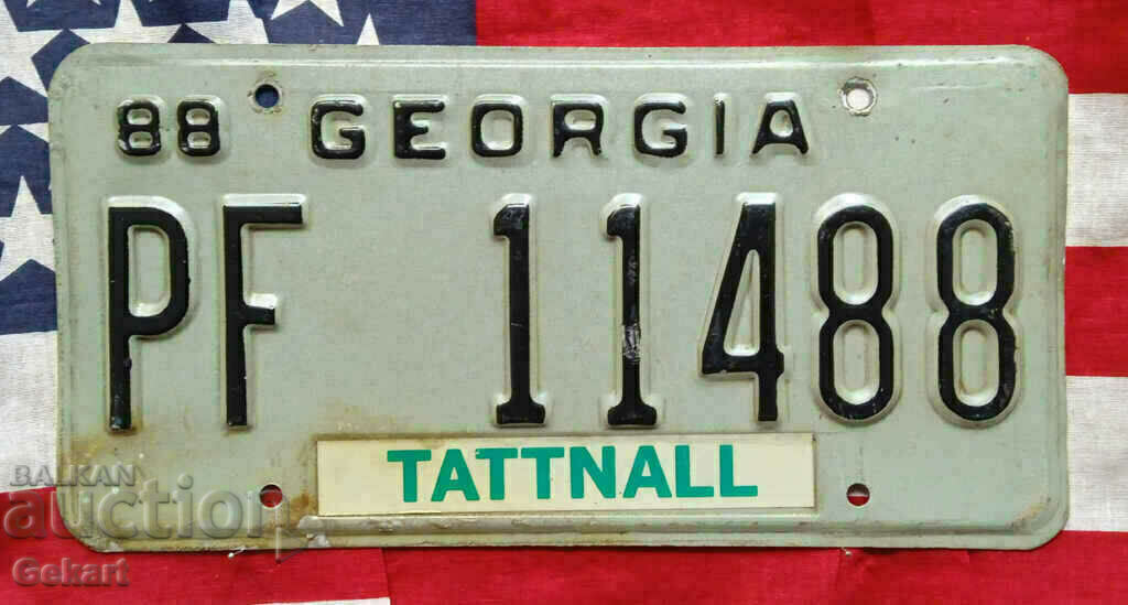 Американски регистрационен номер Табела GEORGIA 1988 USA