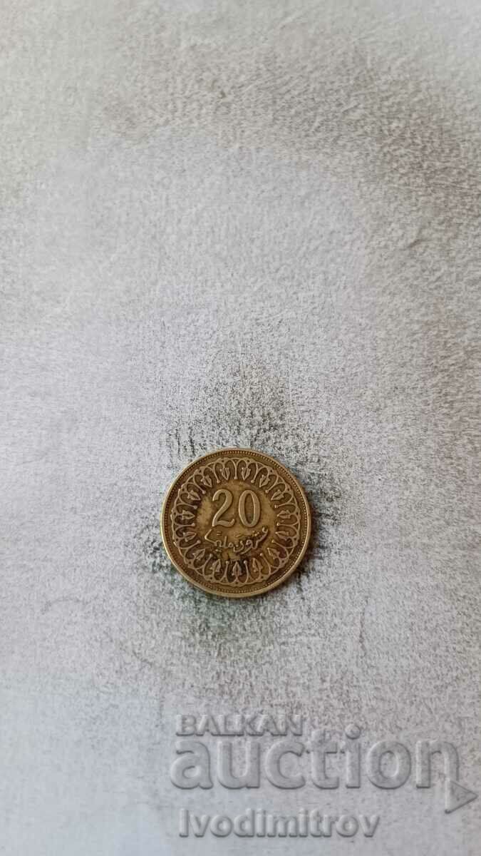 Tunisia 20 millimas 2005