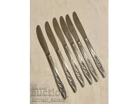 Set of Six Table Knives with Saws