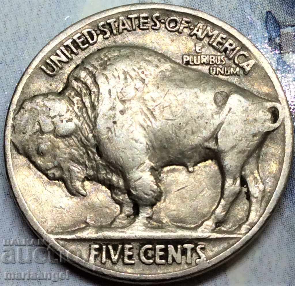 С А Щ 5 цента 1935 Индеец сребро - не часта