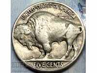 С А Щ 5 цента 1935 Индеец сребро - не часта