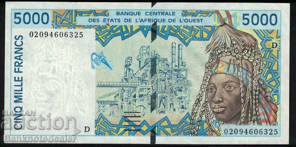 West Africa States 5000 Francs 2002 P 113m Ref 6325 Unc