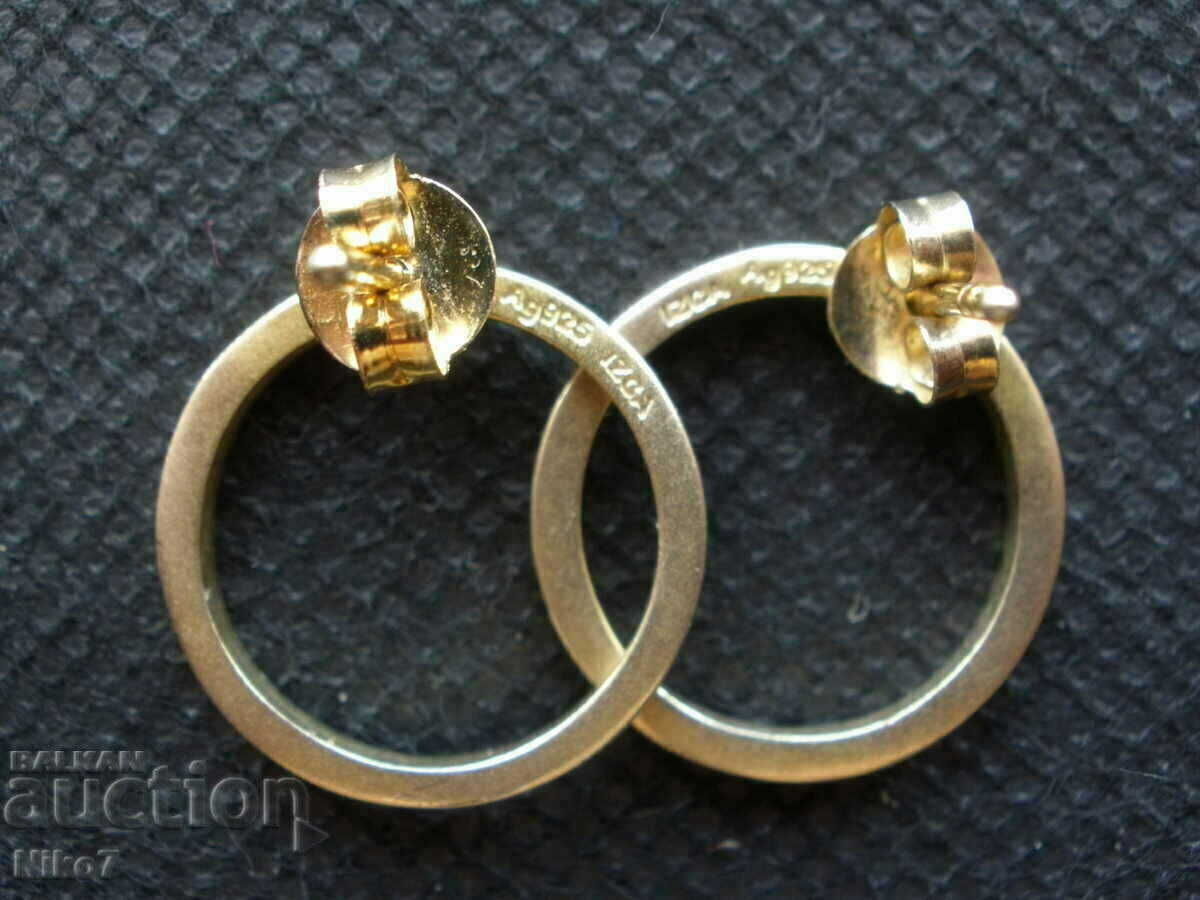 Auction Spectacular, designer, silver earrings with gold plating-"IZCA" Auction Spectacular, designer, silver earrings with gold plating-"IZCA"