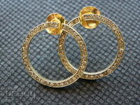 Spectacular, designer, silver earrings with gold plating-"IZCA"