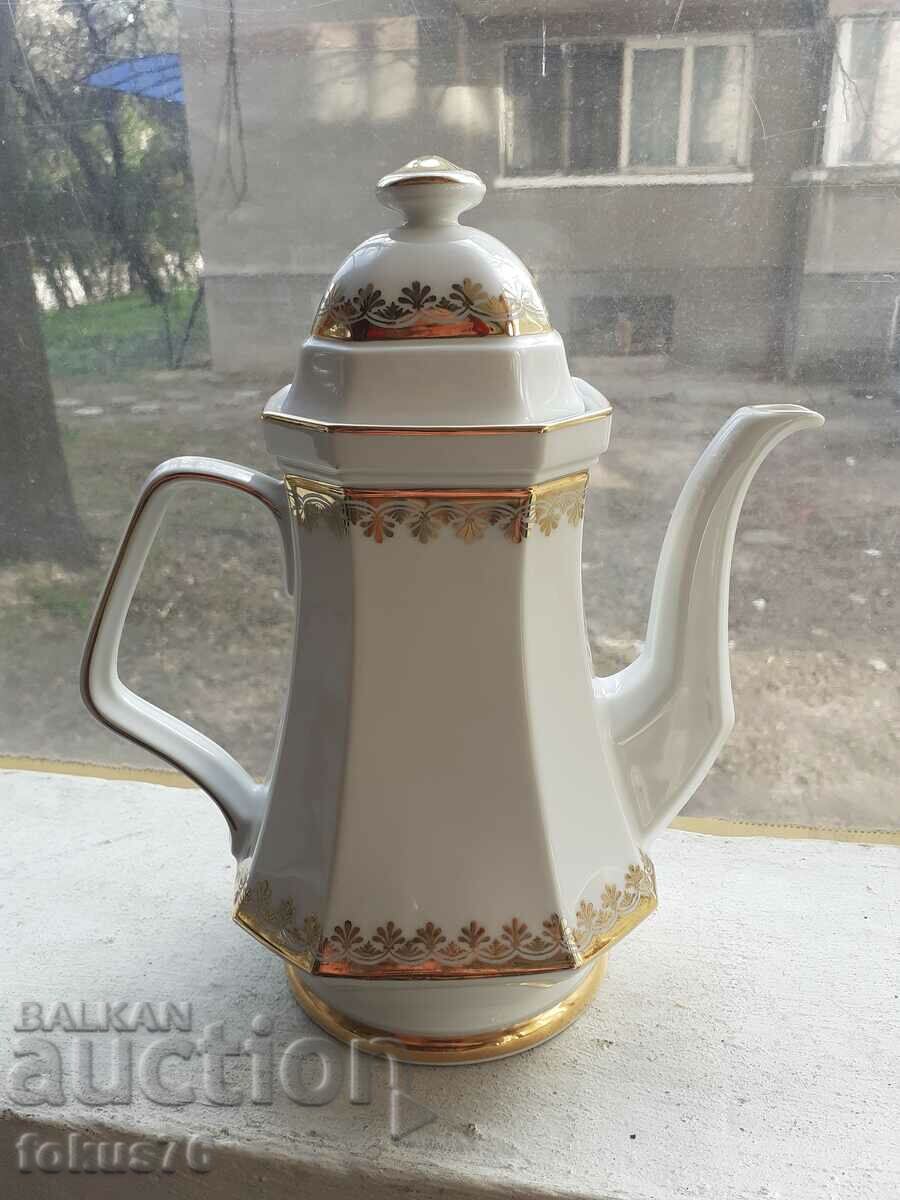 German porcelain teapot with gilding