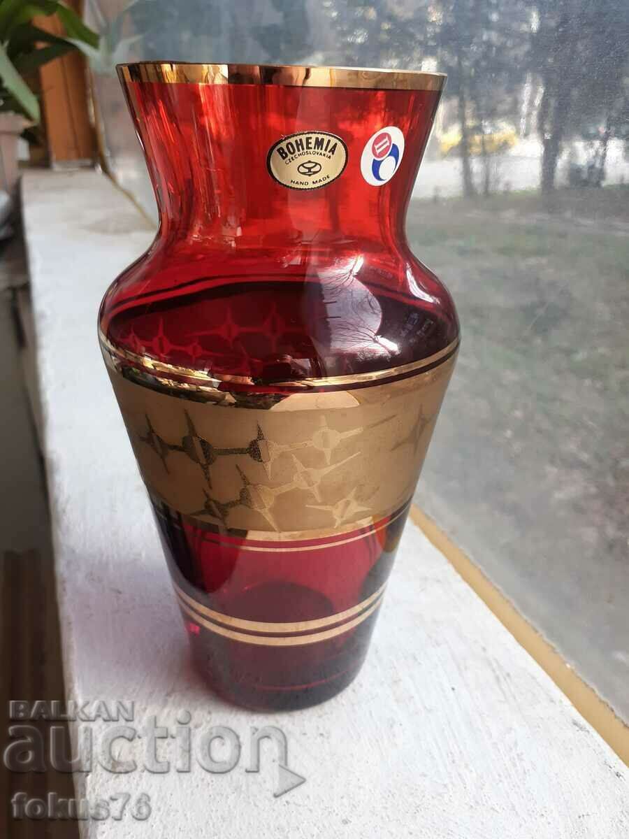 Vase Bohemia με επιχρυσωμένο