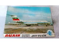 Jet TU-134 BALKAN postcard