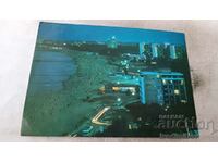 Postcard Sunny Beach Night view 1976