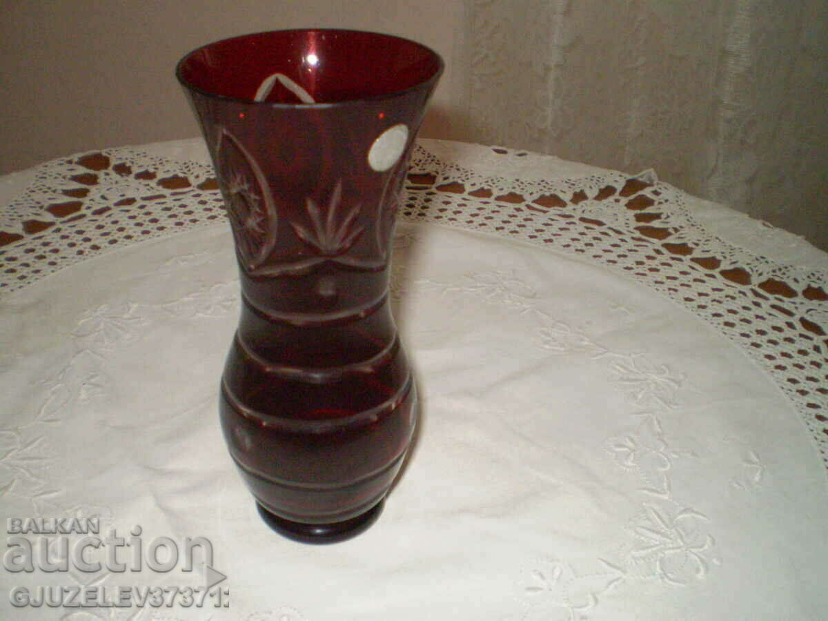 Vase Crystal Red Glass with price 55.00 BGN | € 28.12