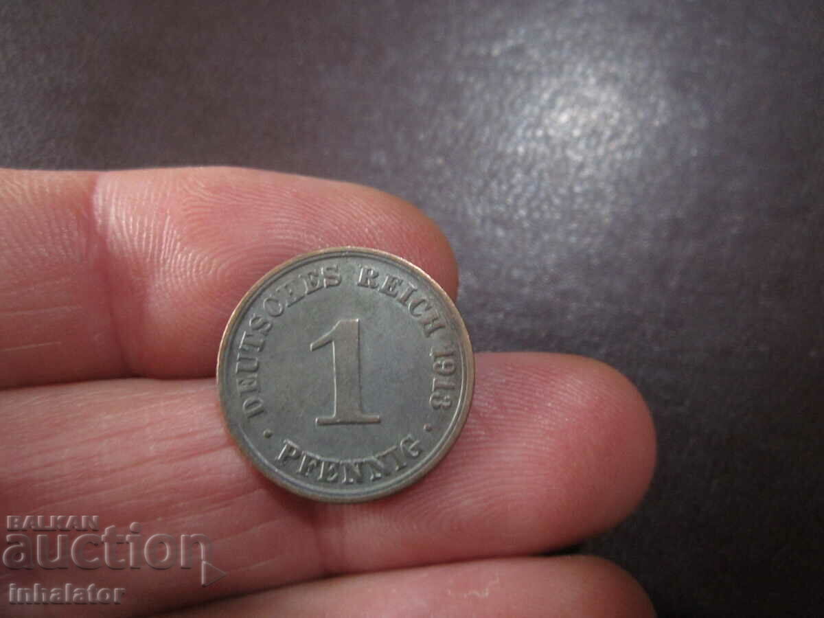 1913 year 1 pfennig Germany letter A