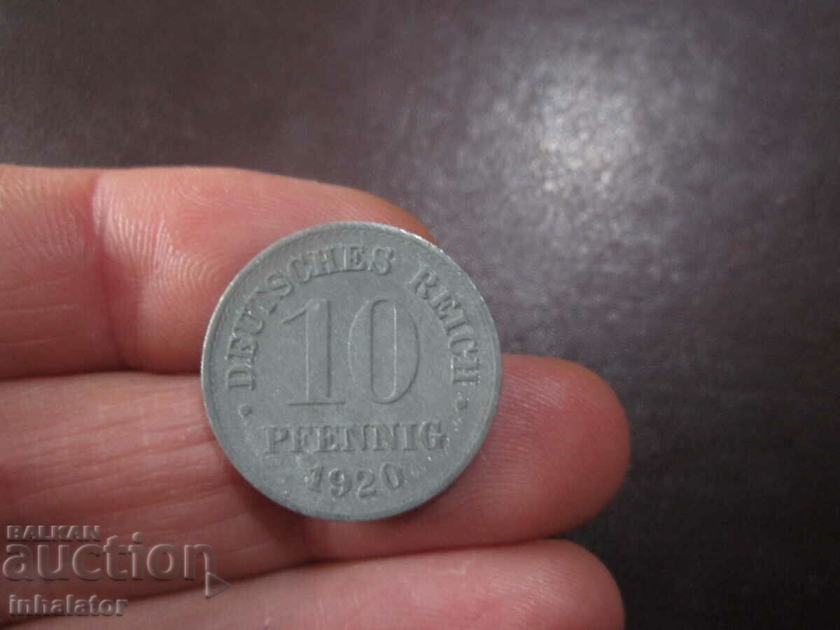 1920 year 10 pfennig Germany