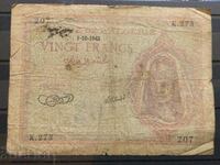 Френски Алжир 20 франка 1943 втора световна война