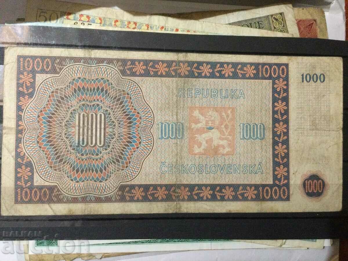 Czechoslovakia 1000 kroner 1945 with price 43.00 BGN | € 21.99 Czechoslovakia 1000 kroner 1945 with price 43.00 BGN | € 21.99