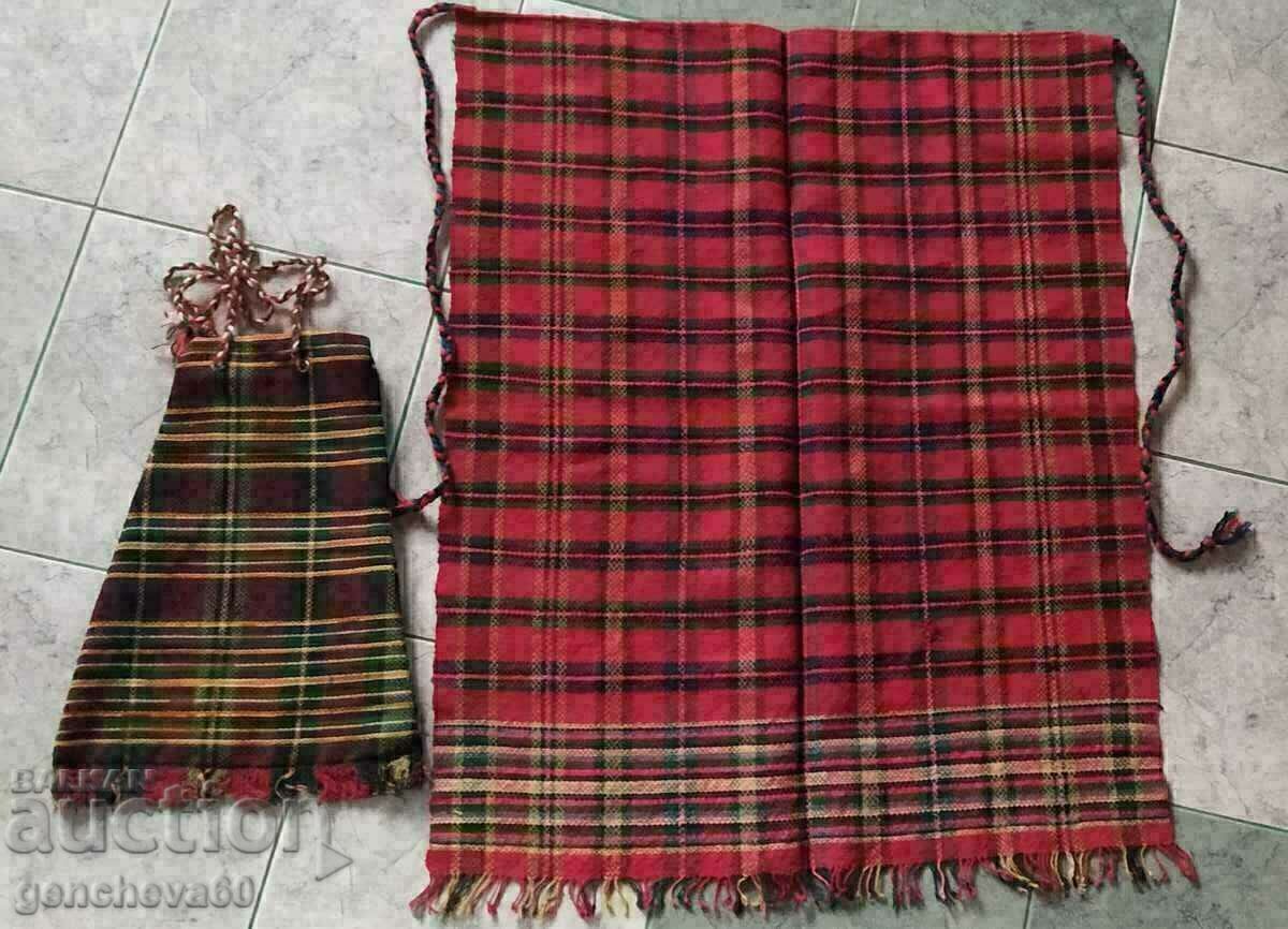Authentic! Patterned bag and apron/fabrics, wool - 6