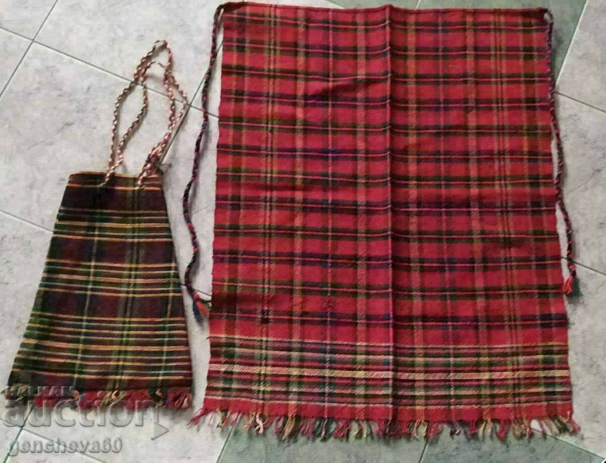 Authentic!!!Colored bag and apron/fabrics,wool