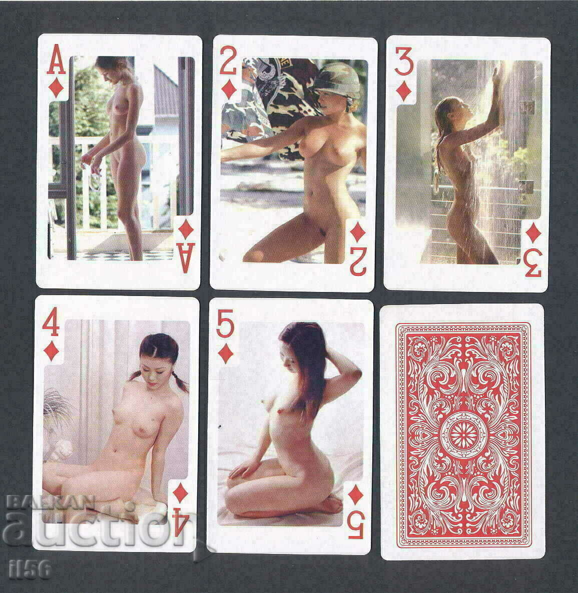 Playing cards - erotica - poker - straight (flush) - checkers