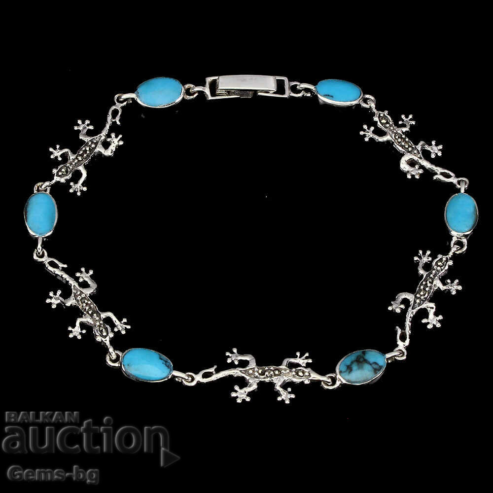 Bracelet with turquoise and marcasite