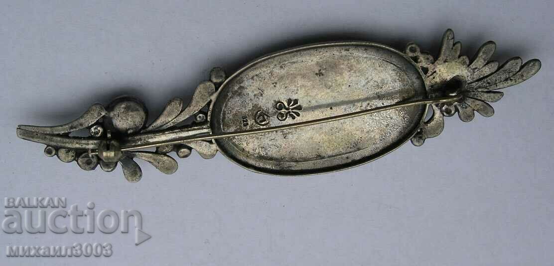 Auction 925 SILVER BROOCH WITH TURQUOISE Auction 925 SILVER BROOCH WITH TURQUOISE