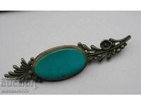 925 SILVER BROOCH WITH TURQUOISE