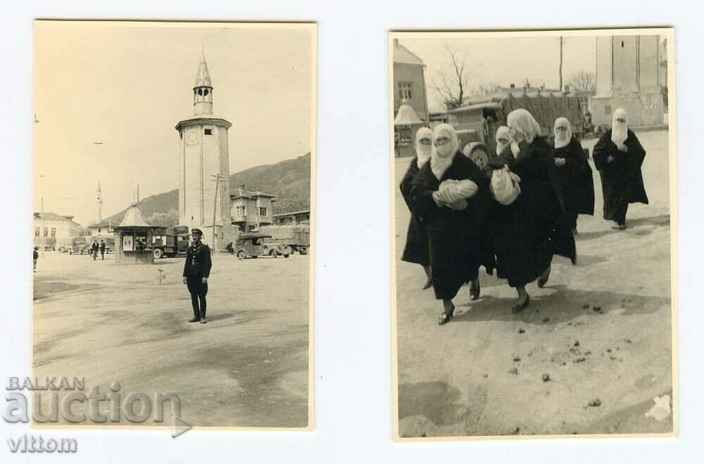Карлово 2 снимки ок 1940 полицай пазар туркини часовник