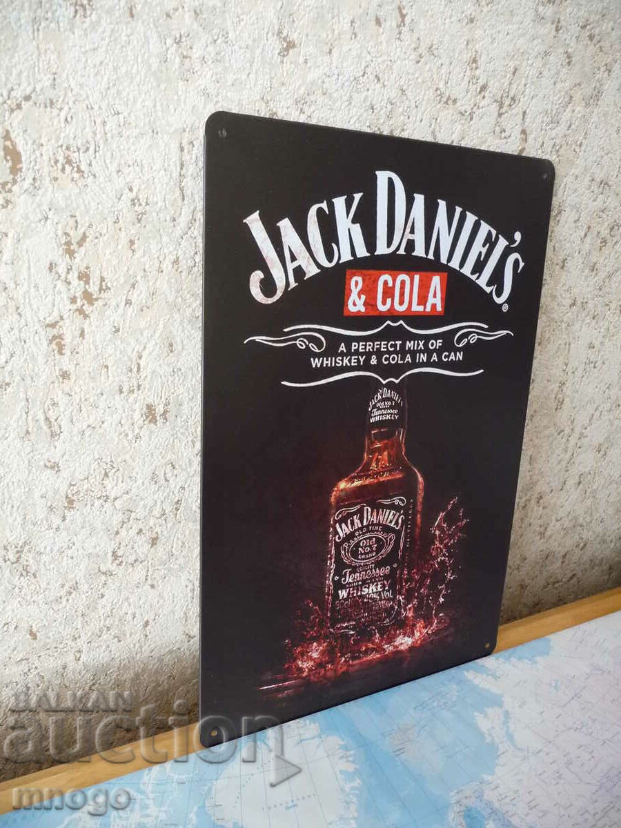 Metal plate Jack Daniel's cola whiskey and car Jack Daniels with price 22.00 BGN | € 11.25