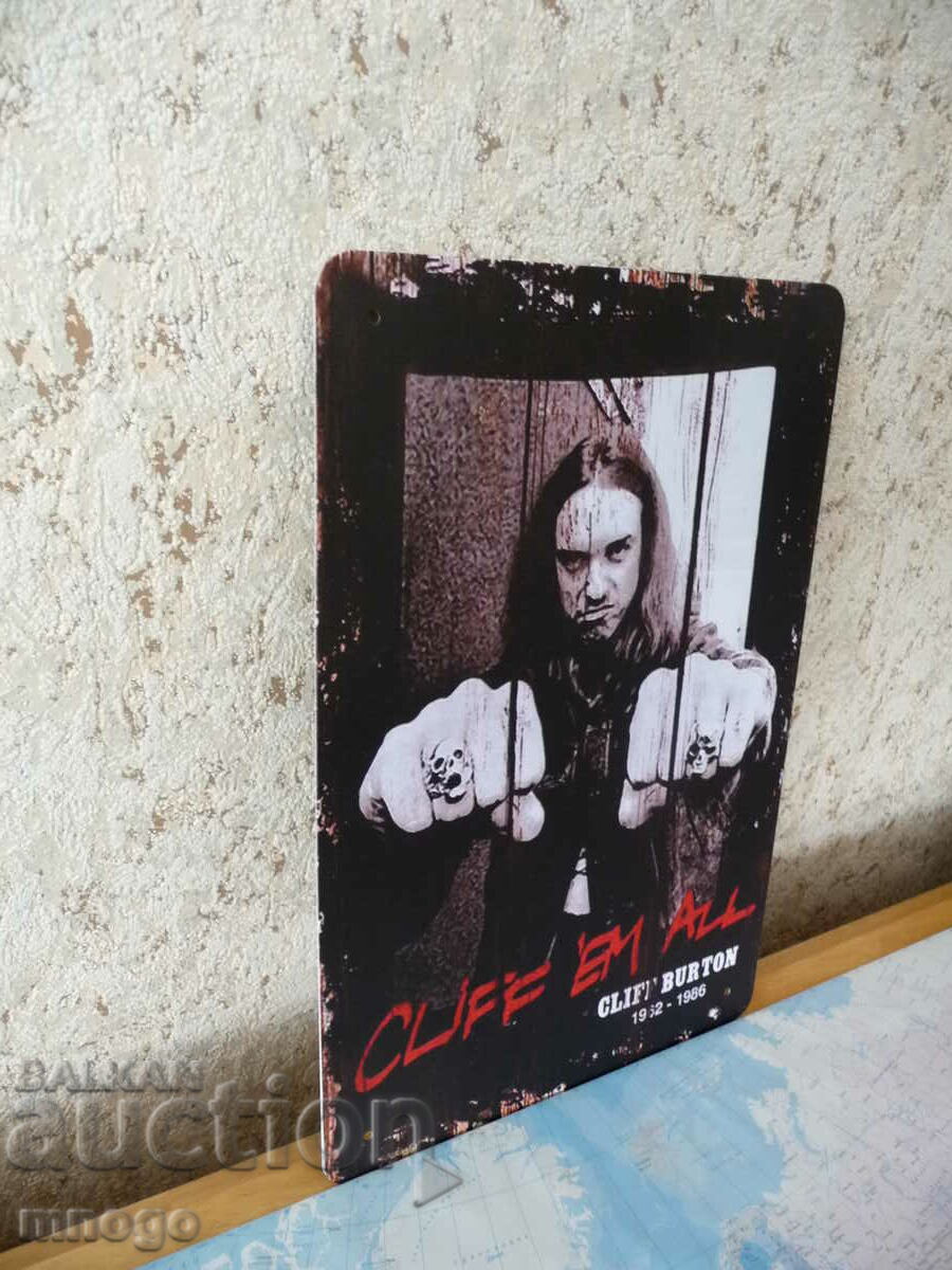 Metal plate Cliff Burton Metallica Metallica heavy metal with price 22.00 BGN | € 11.25 Metal plate Cliff Burton Metallica Metallica heavy metal with price 22.00 BGN | € 11.25