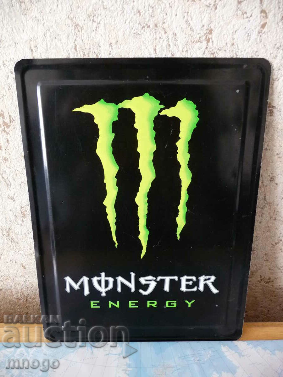 Placă metalică Monster Energy Puterea băuturii energizante Monster