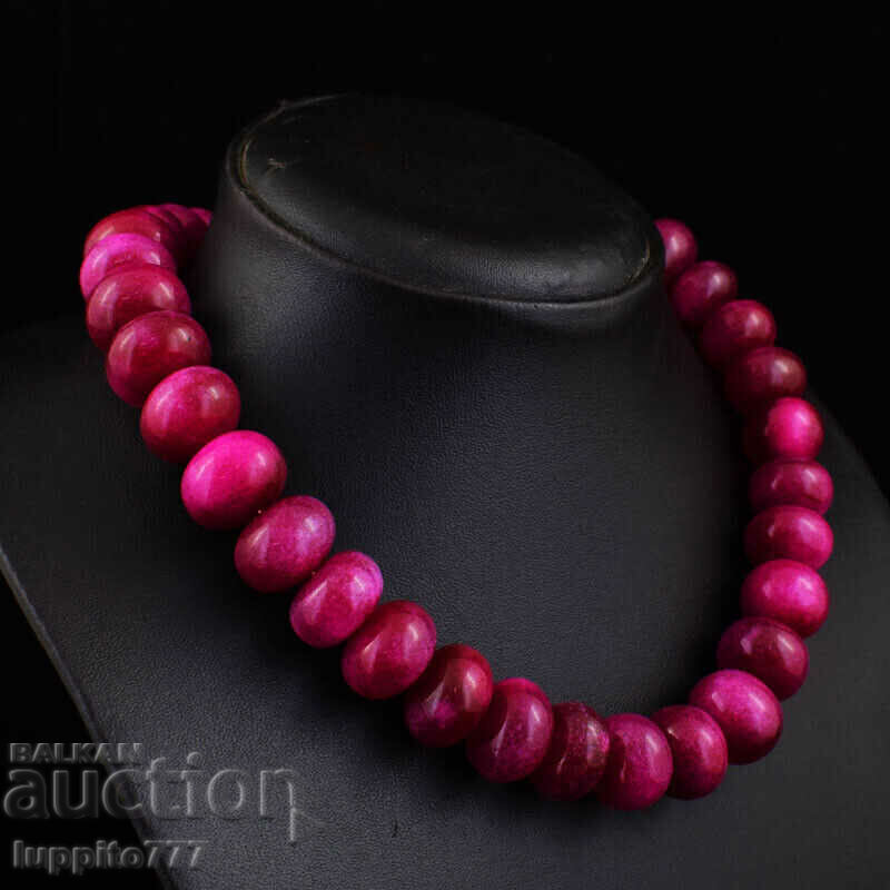 985.00 carat single row corundum ruby necklace