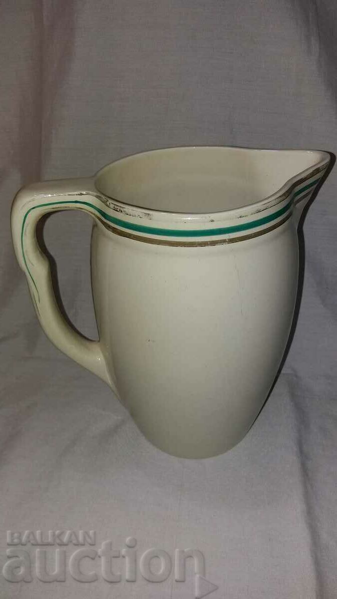 Old large porcelain jug--made in Belgium