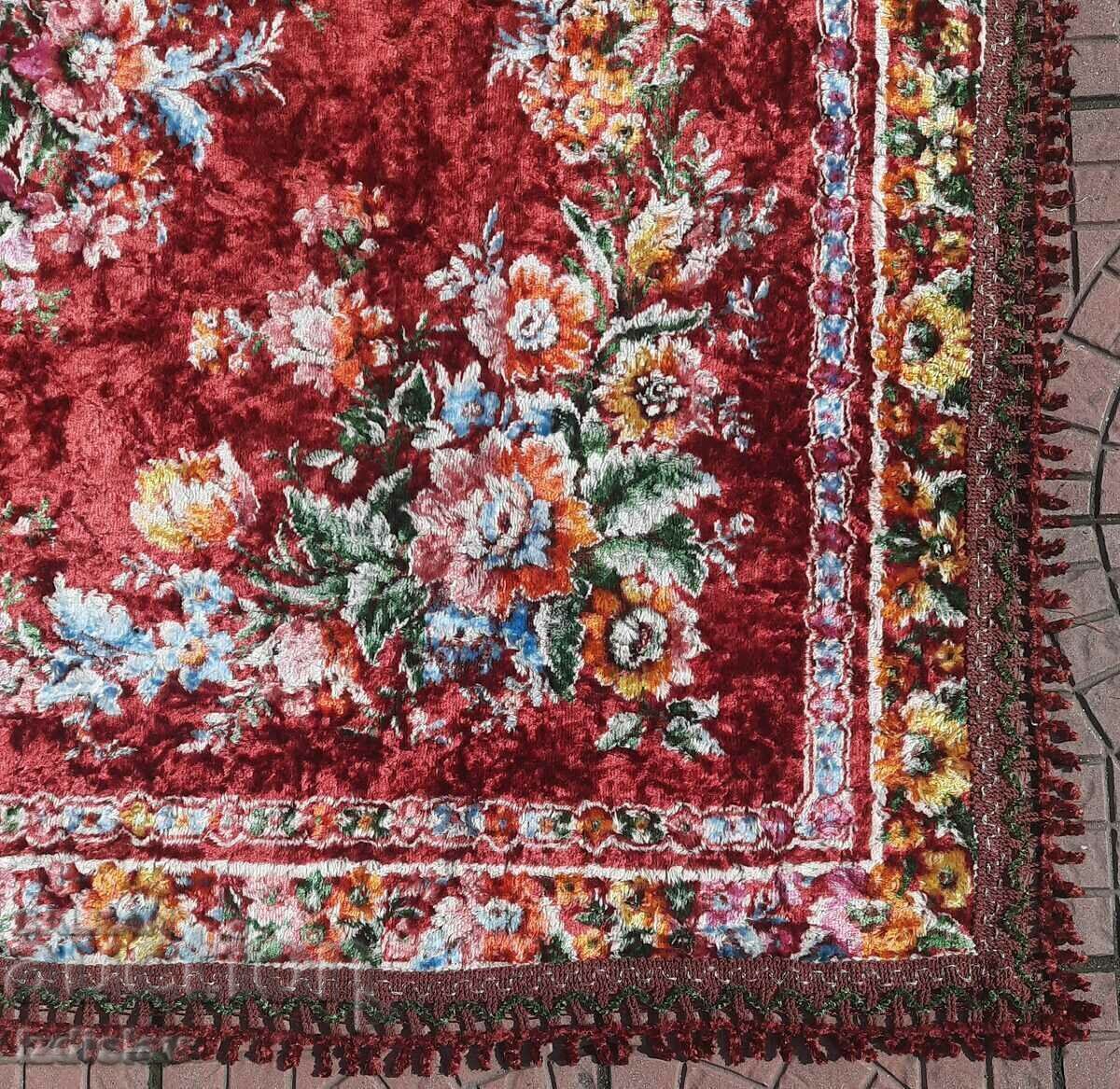 Auction Vintage plush tablecloth or wall covering Auction Vintage plush tablecloth or wall covering