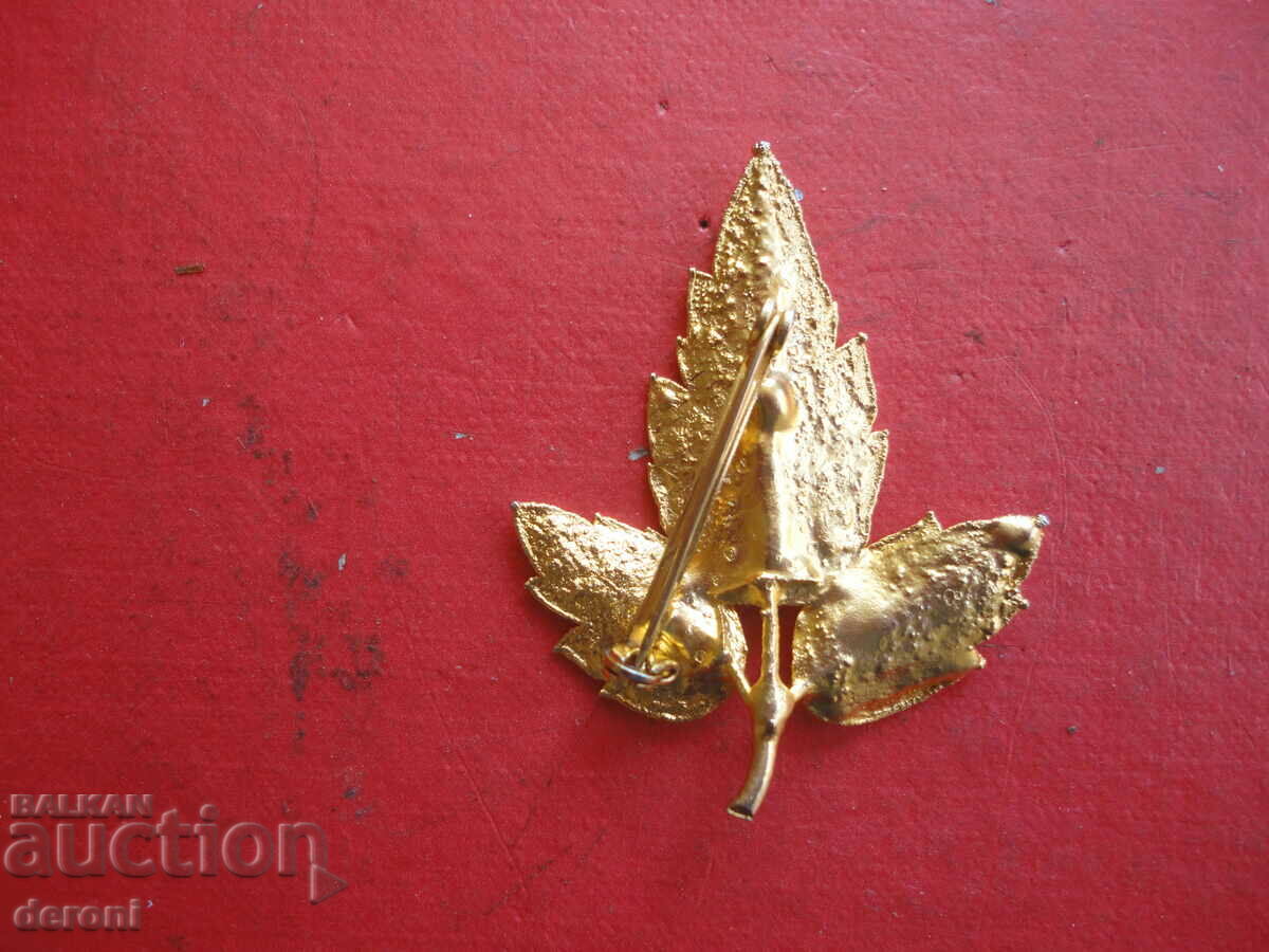 Amazing gilt leaf brooch - 5
