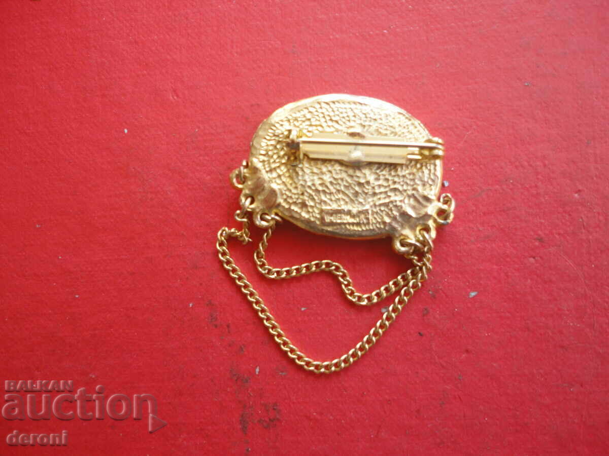 German gold plated brooch with stones - 5 German gold plated brooch with stones - 5