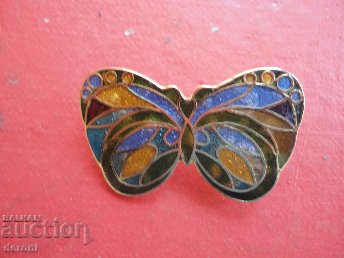 Unique gold plated enamel brooch - 5 Unique gold plated enamel brooch - 5