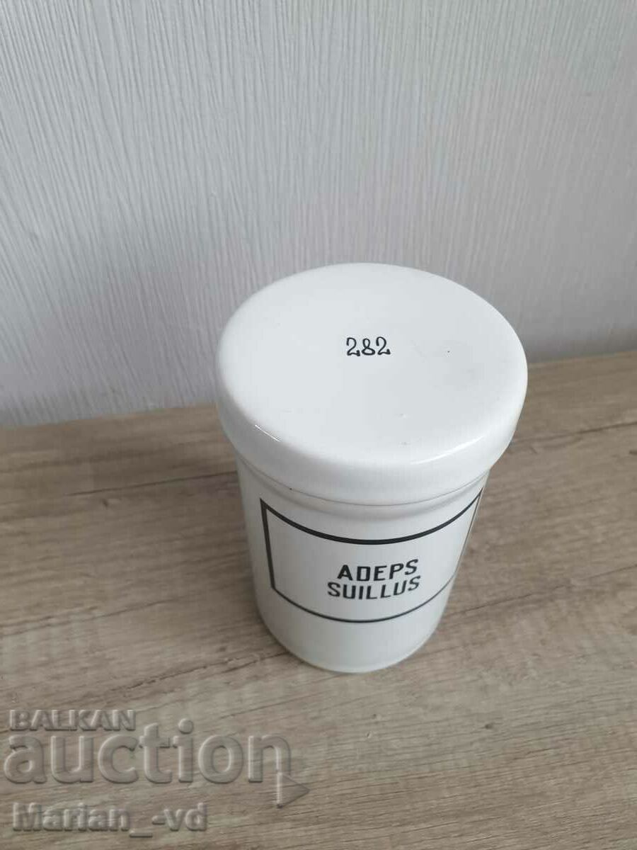 Auction Old porcelain apothecary jar Auction Old porcelain apothecary jar