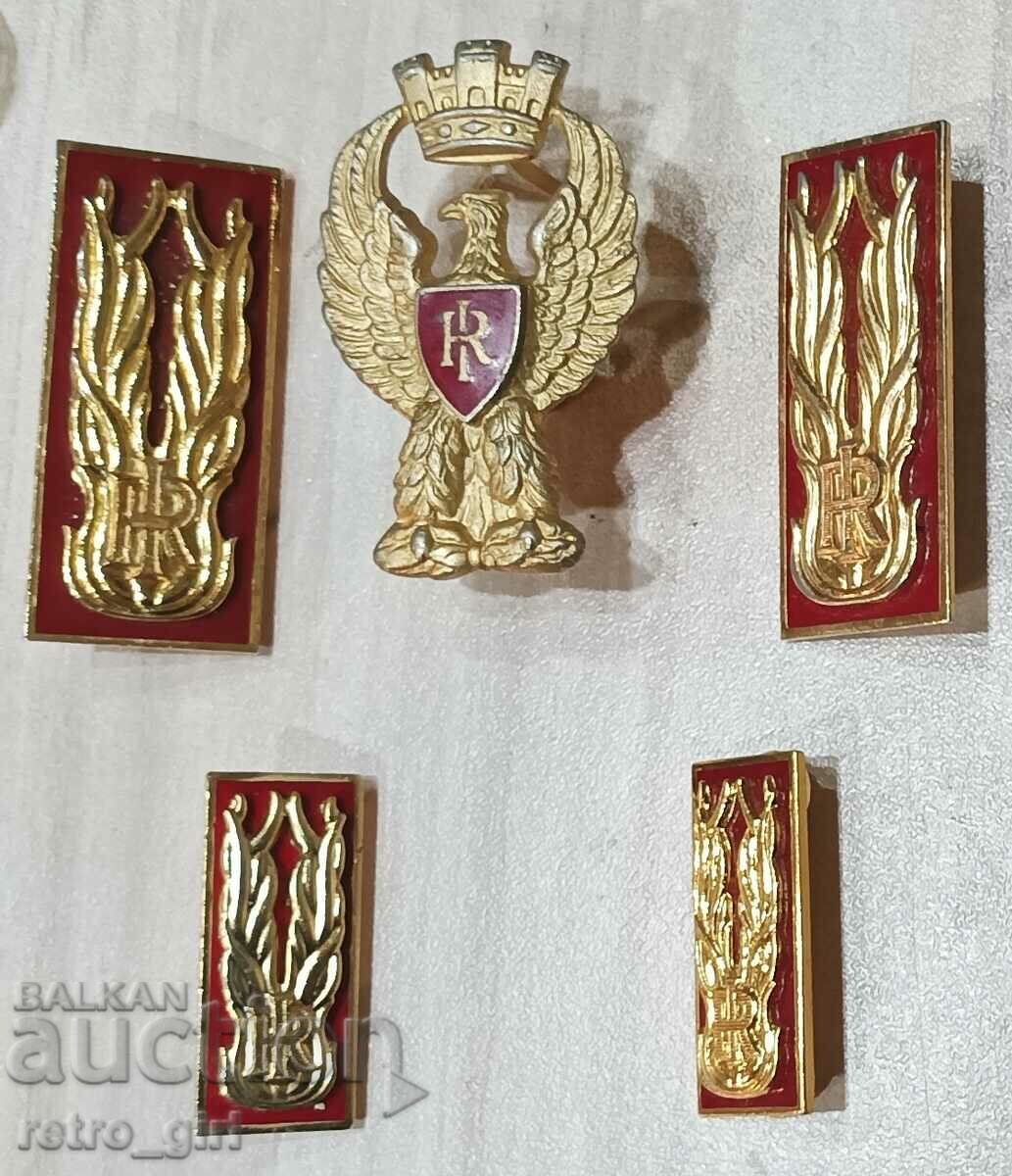 Badges, buckles and cockade of the Italian Carabinieri.