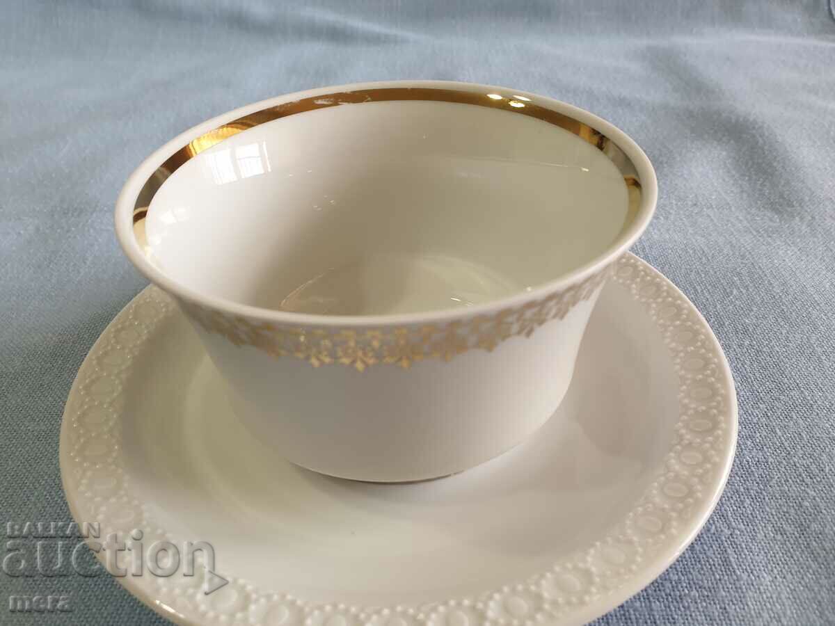 Porcelain saucer 1960-1970 year with price 20.00 BGN | € 10.23 Porcelain saucer 1960-1970 year with price 20.00 BGN | € 10.23