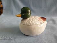 Porcelain dish in the shape of a duck