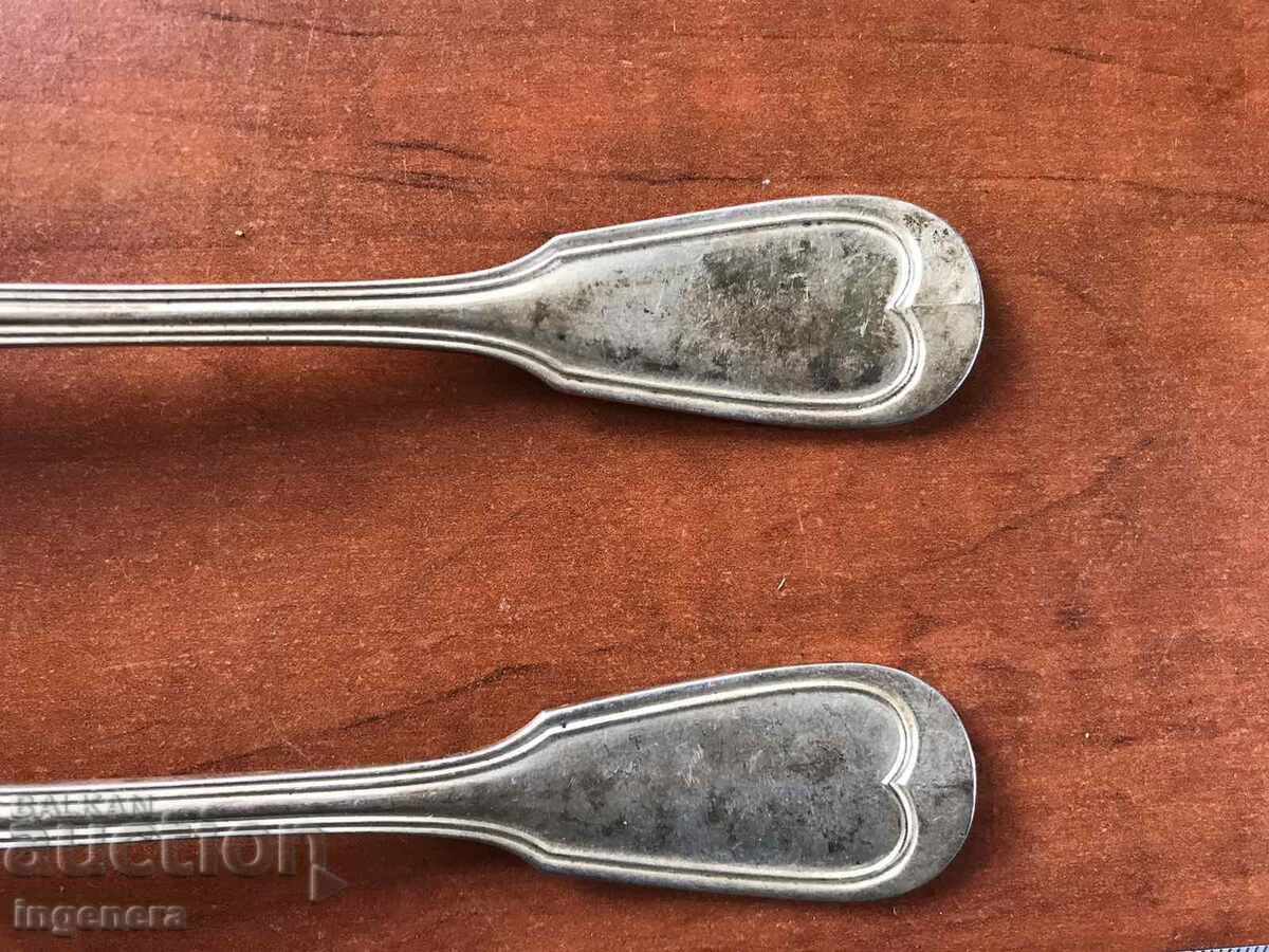 SPOON DEEP SILVER PLATED ANTIQUE-MARKING-CRISTOFLE-2 PCS - 5