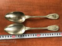 SPOON DEEP SILVER PLATED ANTIQUE-MARKING-CRISTOFLE-2 PCS