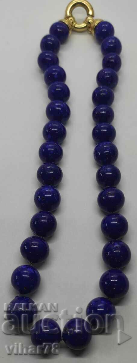 Silver necklace-utima edizione with natural lapis lazuli