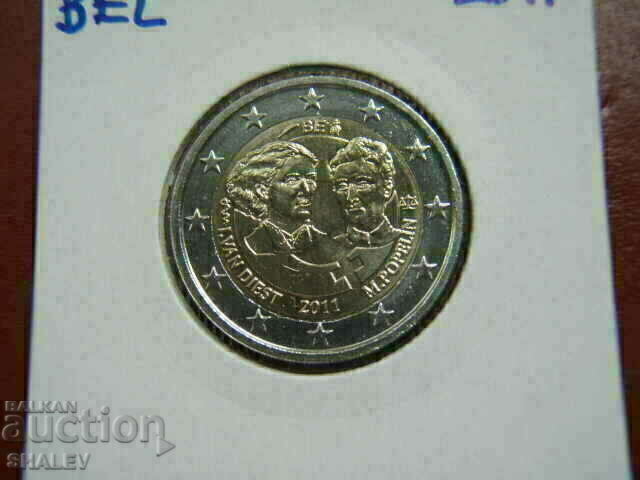 2 euro 2011 Belgium "100 years" /Belgium/ - Unc (2 euro) with price 14.49 BGN | € 7.41