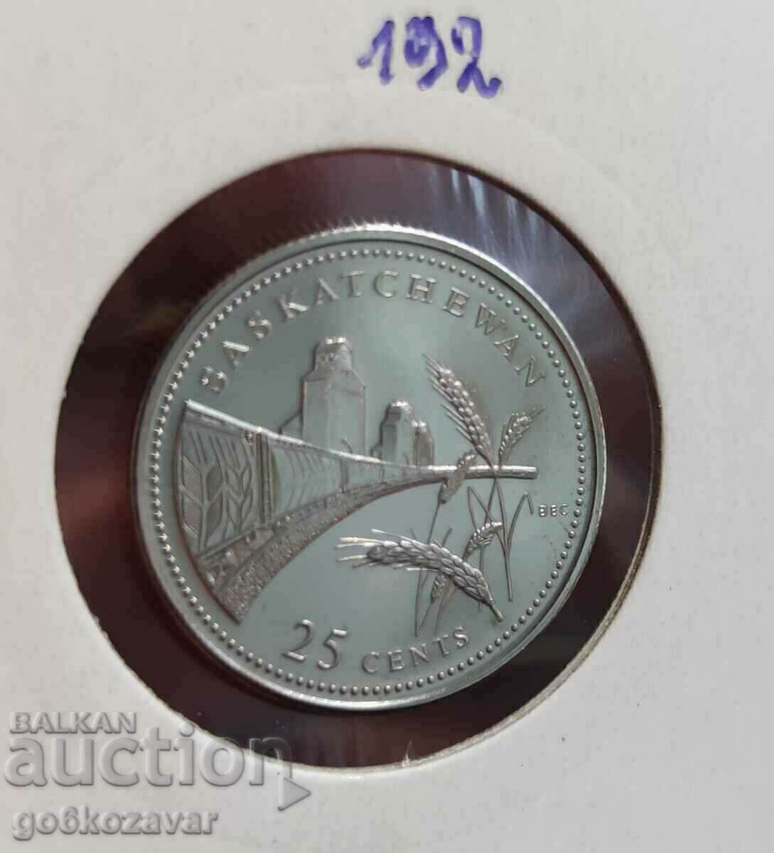 Канада 25 цента 1992г Юбилейни Мат-гланц UNC