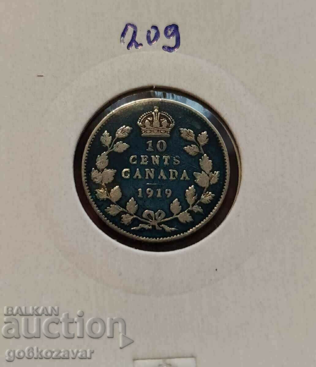 Καναδάς 10 σεντς 1919 Ασημί σμάλτο