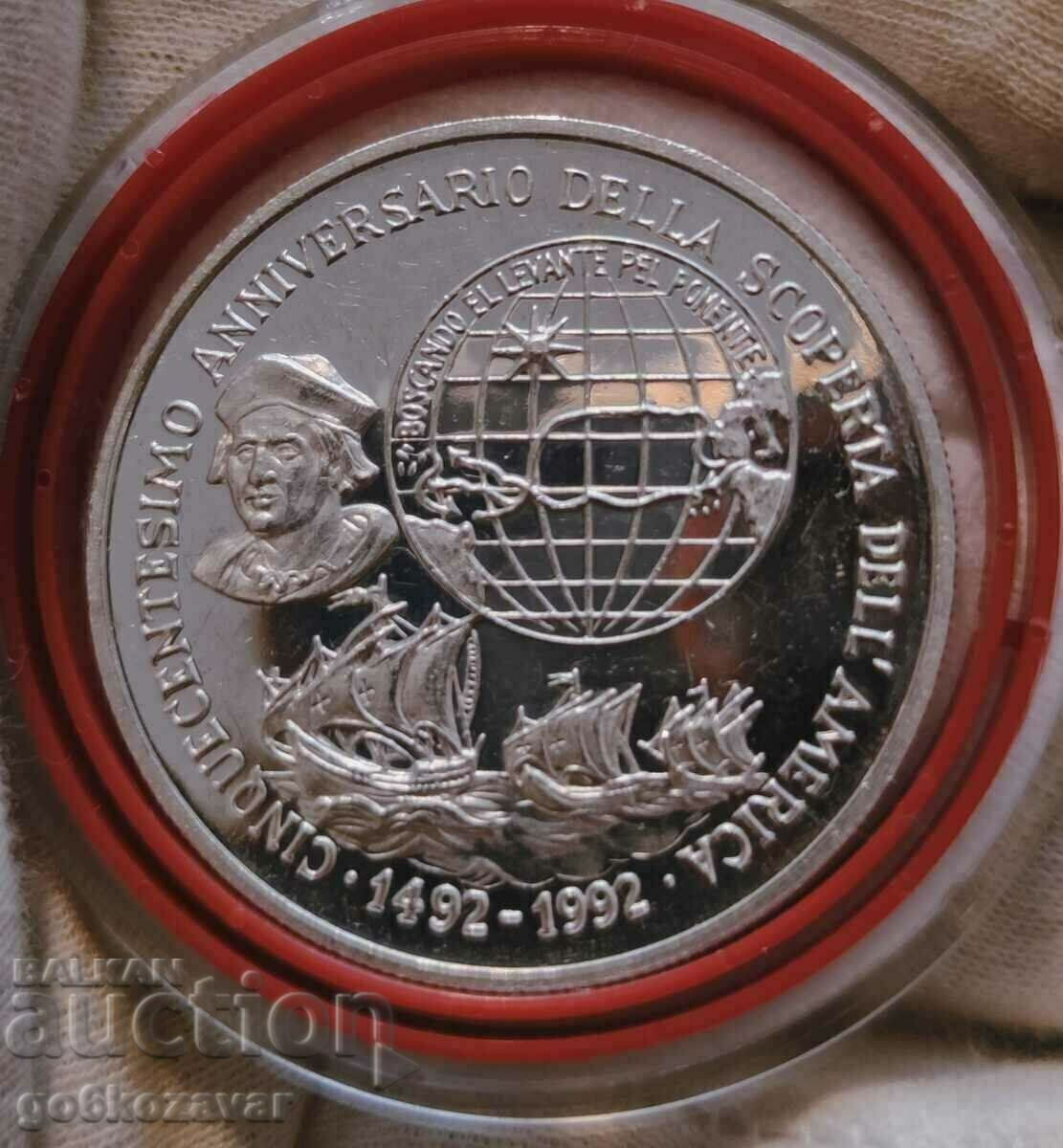 Medalia de argint Cristofor Columb 1.Oz 999.9 - 31.1g